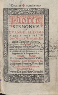 Flores Sermonum In Evangelia Dominicalia Post Festum Sanctissimae Trinitatis, Ecclesiae Catholicae usurpata [...]