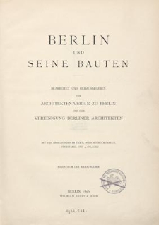 Berlin und seine Bauten. 1, Einleitendes - Ingenieurwesen
