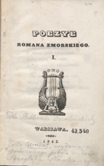 Poezye Romana Zmorskiego. I