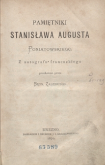 Pamiętniki Stanisława Augusta Poniatowskiego