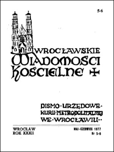 Wrocławskie Wiadomości Kościelne. R. 32 (1977), nr 5/6
