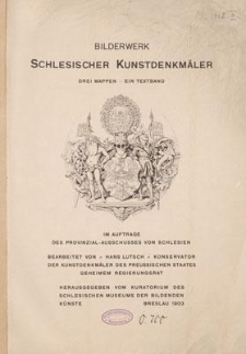 Bilderwerk Schlesischer Kunstdenkmäler. Textband