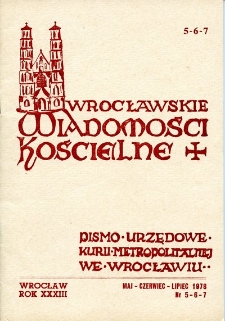 Wrocławskie Wiadomości Kościelne. R. 33 (1978), nr 5/7