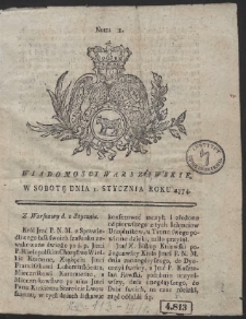 Gazeta Warszawska. R.1774 Nr 1