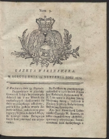 Gazeta Warszawska. R.1774 Nr 9