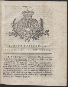 Gazeta Warszawska. R.1774 Nr 13