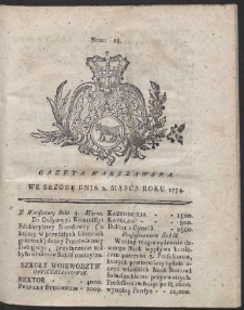 Gazeta Warszawska. R.1774 Nr 18