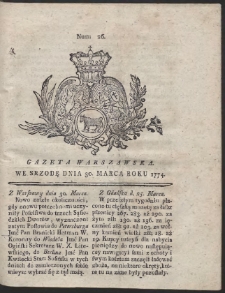Gazeta Warszawska. R.1774 Nr 26