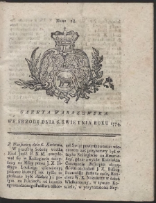 Gazeta Warszawska. R.1774 Nr 28