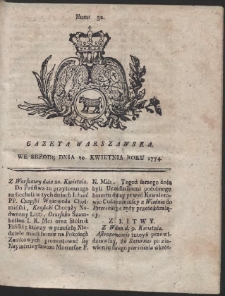Gazeta Warszawska. R.1774 Nr 32