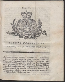Gazeta Warszawska. R.1774 Nr 35