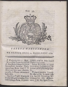 Gazeta Warszawska. R.1774 Nr 38