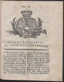 Gazeta Warszawska. R.1774 Nr 40