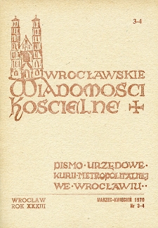 Wrocławskie Wiadomości Kościelne. R. 33 [i.e. 34] (1979), nr 3/4