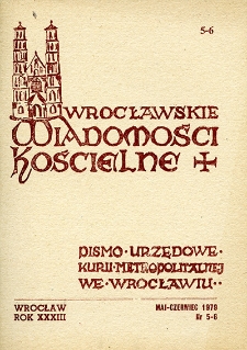 Wrocławskie Wiadomości Kościelne. R. 33 [i.e. 34] (1979), nr 5/6