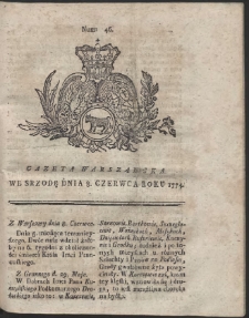 Gazeta Warszawska. R.1774 Nr 46