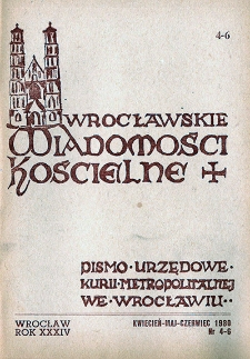 Wrocławskie Wiadomości Kościelne. R. 34 (1980), nr 4/6