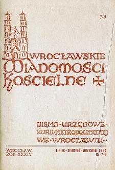 Wrocławskie Wiadomości Kościelne. R. 34 (1980), nr 7/9