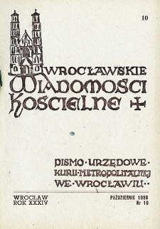 Wrocławskie Wiadomości Kościelne. R. 34 (1980), nr 10
