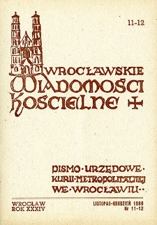 Wrocławskie Wiadomości Kościelne. R. 34 (1980), nr 11/12