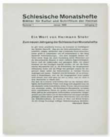 Schlesische Monatshefte : Blätter für Kultur und Schrifttum der Heimat. Jahrgang VI, Januar 1929, Nummer 1
