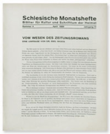 Schlesische Monatshefte : Blätter für Kultur und Schrifttum der Heimat. Jahrgang VI, April 1929, Nummer 4