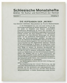 Schlesische Monatshefte : Blätter für Kultur und Schrifttum der Heimat. Jahrgang VI, Nummer 7