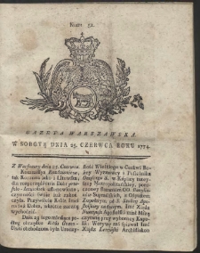 Gazeta Warszawska. R.1774 Nr 51