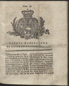 Gazeta Warszawska. R.1774 Nr 54
