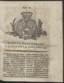 Gazeta Warszawska. R.1774 Nr 61