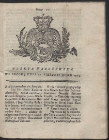 Gazeta Warszawska. R.1774 Nr 70