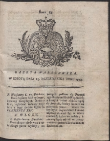 Gazeta Warszawska. R.1774 Nr 83