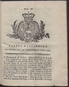 Gazeta Warszawska. R.1774 Nr 86