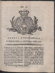 Gazeta Warszawska. R.1774 Nr 91