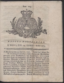 Gazeta Warszawska. R.1774 Nr 103