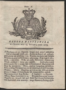 Gazeta Warszawska. R.1775 Nr 7