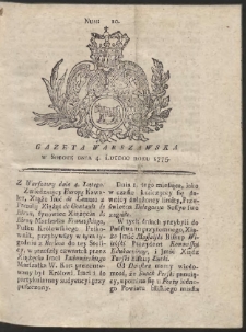 Gazeta Warszawska. R.1775 Nr 10