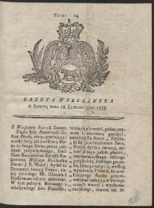 Gazeta Warszawska. R.1775 Nr 14