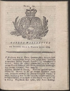 Gazeta Warszawska. R.1775 Nr 19
