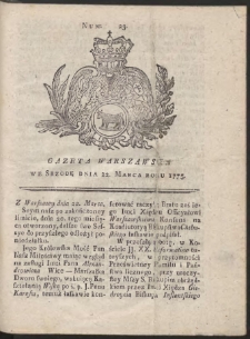 Gazeta Warszawska. R.1775 Nr 23