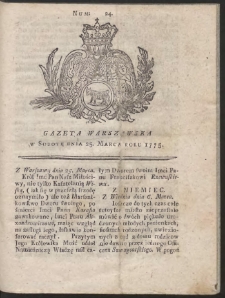 Gazeta Warszawska. R.1775 Nr 24
