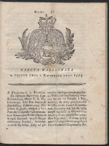 Gazeta Warszawska. R.1775 Nr 26