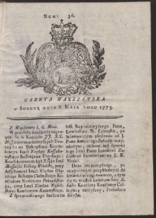 Gazeta Warszawska. R.1775 Nr 36