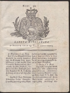 Gazeta Warszawska. R.1775 Nr 38