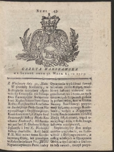 Gazeta Warszawska. R.1775 Nr 43