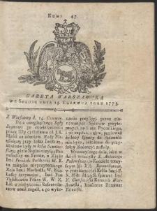 Gazeta Warszawska. R.1775 Nr 47