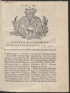 Gazeta Warszawska. R.1775 Nr 49