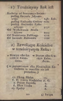 Kalendarz Polityczny Dla Krolestwa Polskiego Y Wielkiego Xięstwa Litewskiego Na Przybyszowy Rok Panski 1772 podług Merydyanu Warszawskiego Ułozony