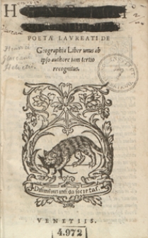 Henrici Glareani Helvetii Poetae Laureati De Geographia Liber unus ab ipso authore iam tertio recognitus
