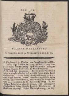 Gazeta Warszawska. R.1775 Nr 72